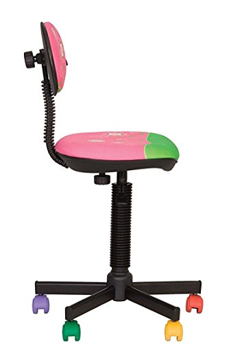 Bambo – Silla de escritorio infantil ergonómica, altura del asiento ajustable de 42 cm-56 cm, giratoria a 360 /ruedas multicolores/negras