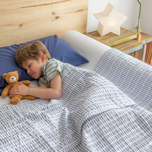 BANBALOO BAMBOO-Barrera Seguridad Cama Niño-Anticaídas Infantil Hipoalergénico-Barandilla de Espuma con Extensión de Suave Algodón de Bambú.Baranda Protectora Quitamiedos ideal 150 y 180cm-Montessori.