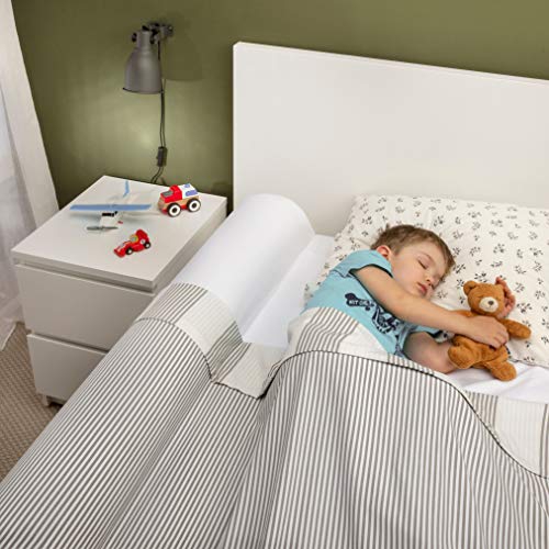 BANBALOO MAX- Barrera de Seguridad Cama Niño – Anticaídas infantil/Barandilla de Espuma Antideslizante con Protector de Colchón Impermeable, para Camas Dobles, Abatibles,90,150 cm y Montessori.