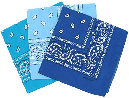 Bandanas Paisley Pack de 3 Pañuelos Paisley Algodón Paisley Print Cuello Bufanda Diadema Cara Cubierta o Mascarilla Para Al Aire Libre Pañuelo 100% Algodón Unisex Bandana