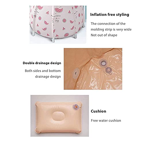 Bañera plegable Adulto Durable Cómodo Tubo Plegable Bañera Barril Portátil No Inflable Plegable Adulto Bañera Bañera Barril Bañera Espesado Bañera de gran tamaño (Color : Pink Kitten)