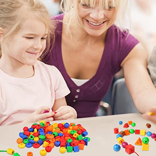 BAOLE Juguetes educativos para niños con Cordones, Terapia Ocupacional, Juguetes para Autismo, Enlace matemático Creativo, Cordones para niños de 3 años, Material Seguro para niños (140 Piezas)