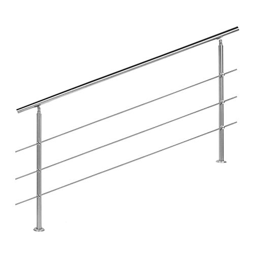 Barandilla acero inox 3 varillas 180cm Pasamanos escalera Parapeto