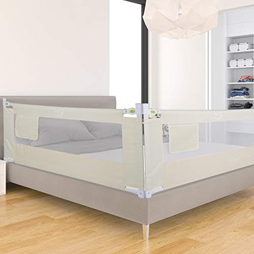 Barandilla de Cama Anti-ca¨ªda Infantil Plegable Seguro Riel de Cama para Ni?os BEB¨¦ Blanco (200cm * 68cm)