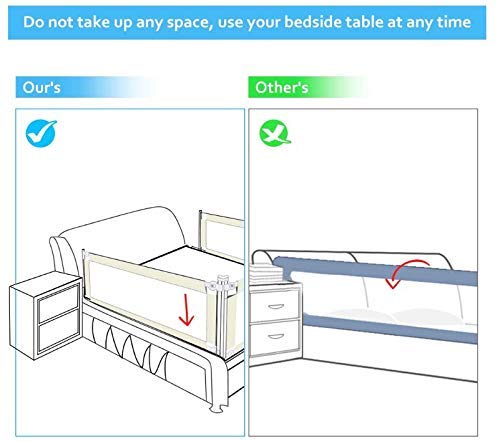 Barandilla de La Cama Guardia de Seguridad para Niños, Portátil Barrera de cama para bebé Protección contra caídas, Barandilla cama(180cm,150cm,200cm)(1.8)