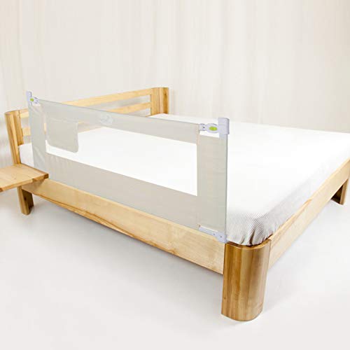 Barandillas de Protección de Cama Plegables de 180 * 68 cm, Barandilla de Cuna, Barrera de Seguridad para Cama Infantil con Esquinas Redondeadas Seguras para Niños Pequeños, Bebés y Niños,