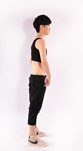 BaronHong Cotton Half-Length Pullover Chest Binder sin Clips para Tomboy Trans Lesbian (Negro, M)