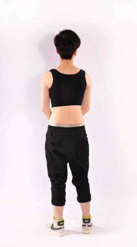 BaronHong Cotton Half-Length Pullover Chest Binder sin Clips para Tomboy Trans Lesbian (Negro, M)