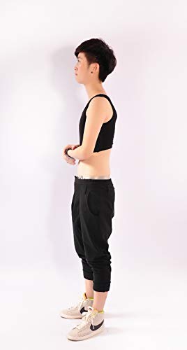 BaronHong Cotton Half-Length Pullover Chest Binder sin Clips para Tomboy Trans Lesbian (Negro, M)