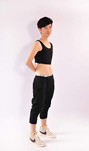 BaronHong Cotton Half-Length Pullover Chest Binder sin Clips para Tomboy Trans Lesbian (Negro, M)