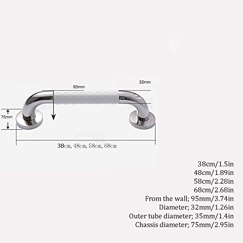 Barra de baño Barra resistente de la ducha de acero inoxidable Mango de seguridad for bañera Aseo Baño Escalón Handrail antideslizante Prevención de agarre for ancianos Discapacitados Discapacitados M