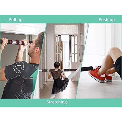 Barra Dominadas Ajustable 100cm Barra de Dominadas de Pared Puerta con Tornillos para Trapecio Biceps Triceps Barra Dominadas Extensible Multifuncional para Fitness Gimnasio Entrenamiento en Casa