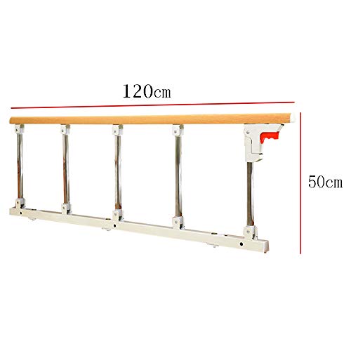 Barra lateral de seguridad de la cama plegable Guardia lateral para personas mayores, adultos y auxiliares Manejar barandilla de la cama para discapacitados Plegable, 120 cm (Tamaño : Height 50cm)