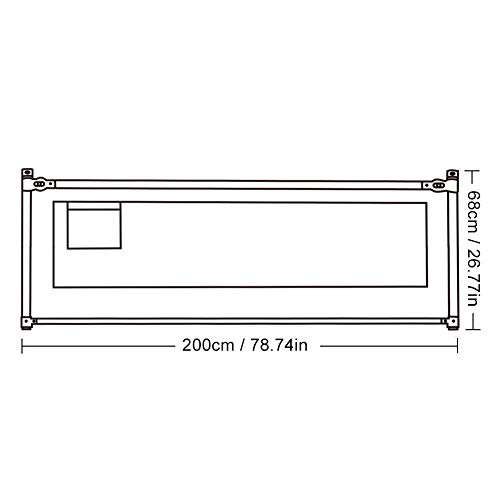 Barrera de cama ajustable 200 cm para ni?os, barandilla de seguridad de cama rejilla de protecci¨®n anti-ca¨ªdas