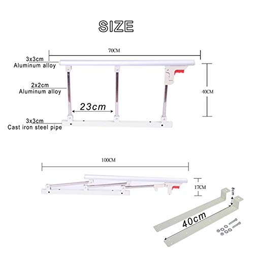 Barrera De Cama, para Ninos Bebe Adulto Anticaidas Infantil, Safety Abatible Estable Barandilla De Seguridad Acero Carbono Desmontable(Silver-70x3x40cm)