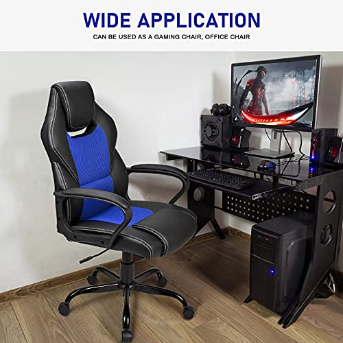 BASETBL Silla de Oficina, Silla de Escritorio Ergonómica con Altura Ajustable, Sillón Oficina con Respaldo Alto Reclinable, Silla de Computadora Cuero Ejecutiva con Soporte Lumbar, Carga 150kg