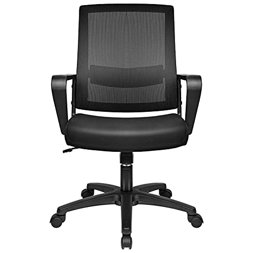 BASETBL Silla de Oficina, Silla Escritoria Ergonomica, Silla Giratoria de Malla con Regulable en Altura, Soporte Lumbar Ajustable, Silla para Casa o Oficina（Negro） Carga Máx 150 Kg