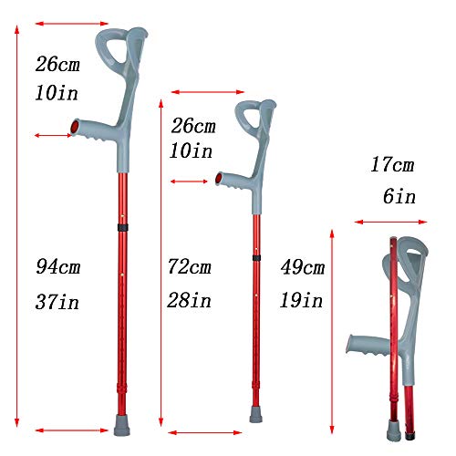 Bastón de Aluminio, Muletas Plegable portátil Apoyo para Antebrazos, Regulable en Altura