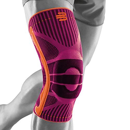 Bauerfeind Rodillera "Knee Support" para mujer, 1 rodillera deportiva para fitness o correr, vendaje para menisco, con anillo de silicona, se puede llevar a la derecha y a la izquierda