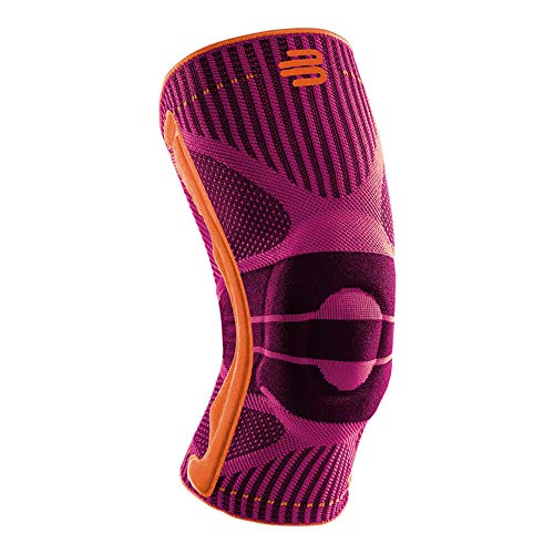 Bauerfeind Rodillera "Knee Support" para mujer, 1 rodillera deportiva para fitness o correr, vendaje para menisco, con anillo de silicona, se puede llevar a la derecha y a la izquierda