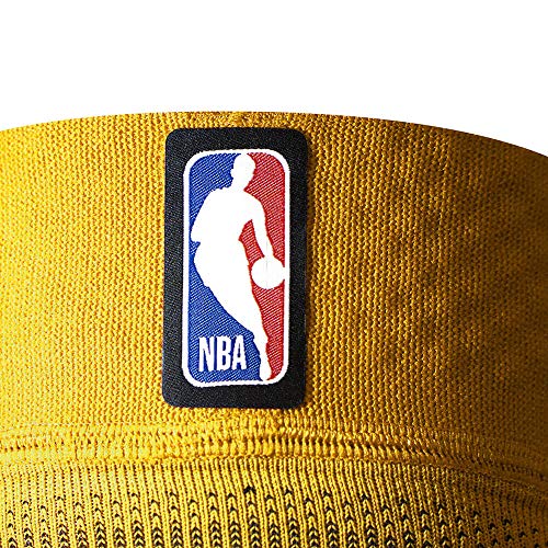 Bauerfeind Rodillera "Sports Compression Knee Support NBA", 1 Rodillera Deportiva Unisex para Deportes de Pelota, Rodillera para Baloncesto en Amarillo con el logo de los LA Lakers