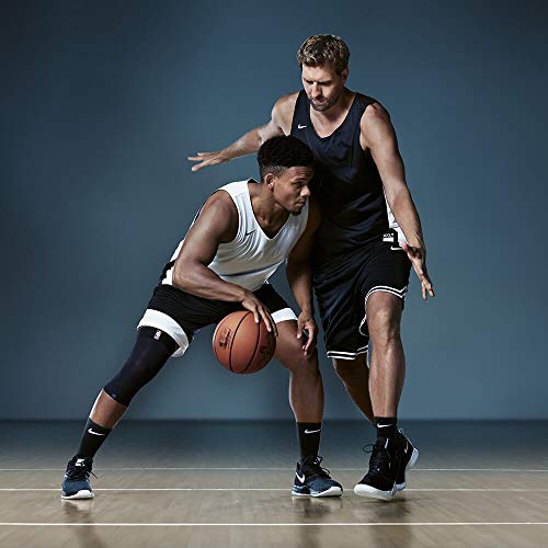 BAUERFEIND Sports Compression Knee Support 1 Deportiva Deportes de Pelota, Rodillera para Baloncesto, Unisex-Adult, Negro con Logo de la NBA, L