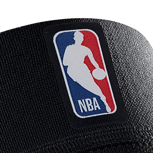 BAUERFEIND Sports Compression Knee Support 1 Deportiva Deportes de Pelota, Rodillera para Baloncesto, Unisex-Adult, Negro con Logo de la NBA, L