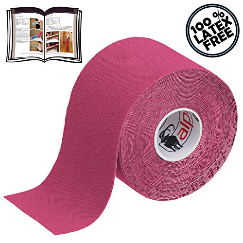 BB Sport 1 Rollo Cinta Kinesiología Tape 5 m x 5 cm Cinta Muscular E- Book Ejemplos Aplicación, Color:fucsia