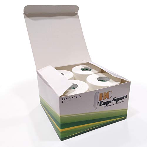 BC Tape Sport Caja de 8 rollos 3,8 cm x 10 m (Blanco)