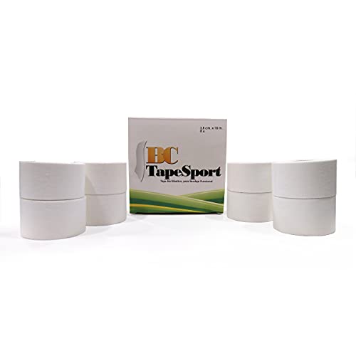 BC Tape Sport Caja de 8 rollos 3,8 cm x 10 m (Blanco)