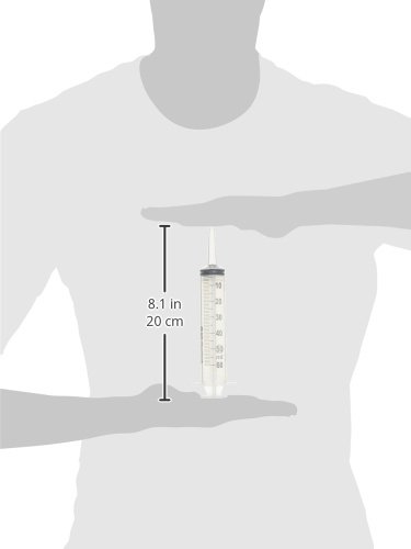 BD 23877 Jeringa de Plastipak sin aguja, cono de catéter, capacidad de 50 ml (paquete de 60)