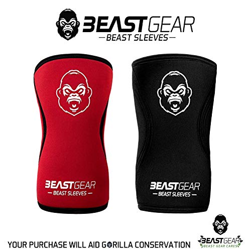 Beast Gear Rodilleras Deportivas - Estabilizador de Rodilla con función Protectora y de compresión - Rodillera Crossfit para Deportes como fútbol, Running y Powerlifting