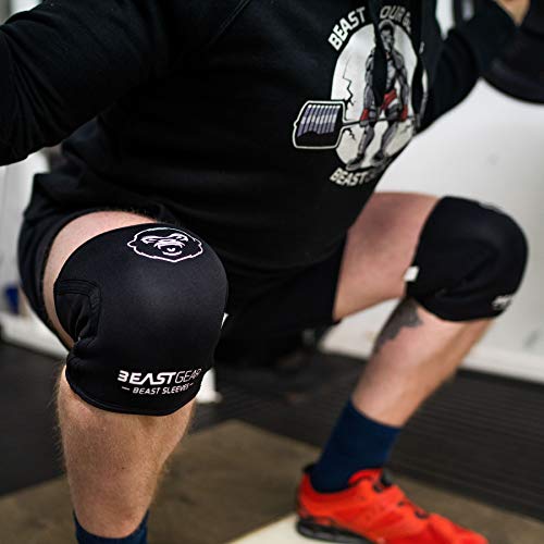 Beast Gear Rodilleras Deportivas - Estabilizador de Rodilla con función Protectora y de compresión - Rodillera Crossfit para Deportes como fútbol, Running y Powerlifting