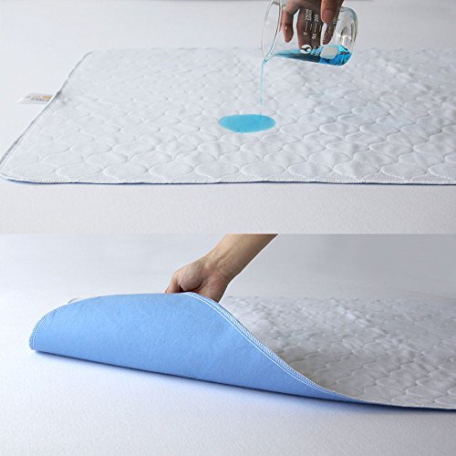 Bedecor 2X Lavables colchón Protector Impermeable/Colchón Incontinencia,Antibacteriano, Anti-ácaro,para incontinencia, niños, Adultos Mayores - 70 x 90cm (Azul)