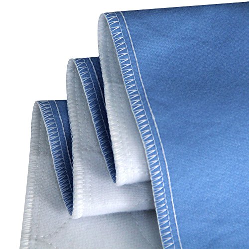 Bedecor 2X Lavables colchón Protector Impermeable/Colchón Incontinencia,Antibacteriano, Anti-ácaro,para incontinencia, niños, Adultos Mayores - 70 x 90cm (Azul)