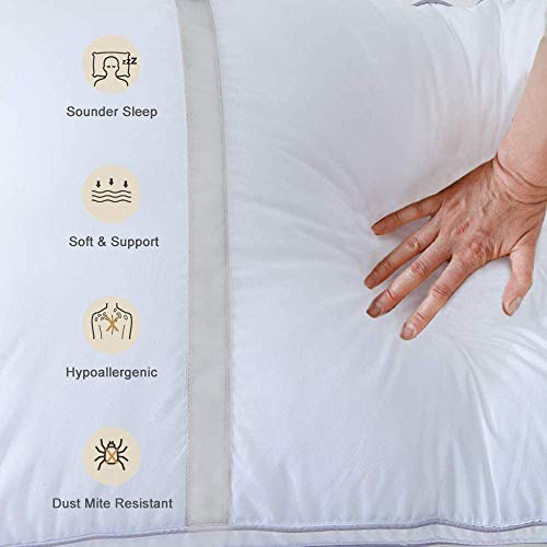 BedStory Almohadas Fibra con Relleno 3D Fibra Mantiene la Forma Almohadas Antiácaros para de Cama Almohadas para Hoteles Pack de 2 (50x75cm, Gris)