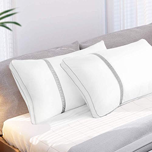 BedStory Almohadas Fibra con Relleno 3D Fibra Mantiene la Forma Almohadas Antiácaros para de Cama Almohadas para Hoteles Pack de 2 (50x75cm, Gris)