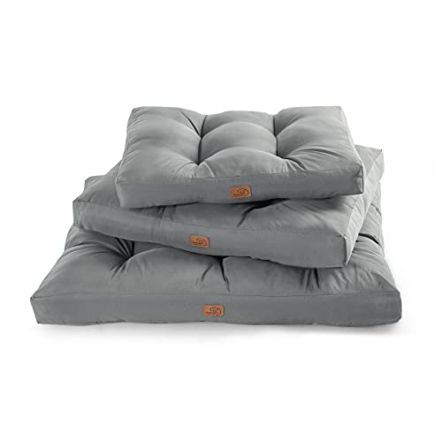 Bedsure Cama Perro Impermeable Extra Grande - Colchón Perro Lavable para Verano, Cojín Perro Antipelo y Suave, Gris, XL, 111x89x10 cm