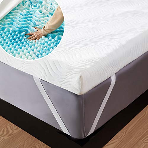 Bedsure Topper 90x190 Viscoelastico Colchon - Sobrecolchon Memory Foam Mattress Antiestático, Cubre Colchon Espuma con 1 Funda Extraíble y Lavable, Colchoncillo Efecto Memoria Hipoalergénico