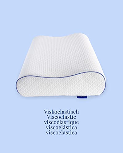 Bedtime Almohada de espuma viscoelástica para dolores cervicales, almohada ortopédica con espuma viscoelástica, 40 x 60 cm