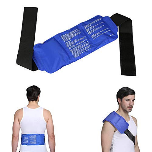 BelleStyle Hielos Bolsas, Gel Paquete de Hielo con Correas Elásticas Reutilizable Compresa de Frío y Caliente para Lesiones Deportivas, Espalda, Cuello, Hombro, Cintura y Piernas