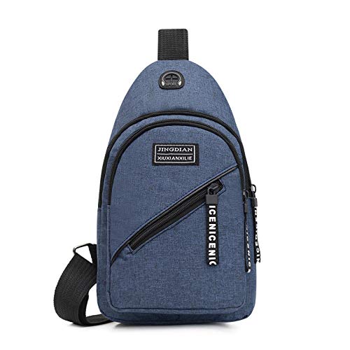 BeniNuevo bolso de mensajero casual multicapa simple, bolso de hombro para hombre del todo fósforo-Un tirón diagonal azul