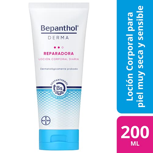 Bepanthol Derma Reparadora Loción Corporal, Hidratación Inmediata y Duradera para la Piel Muy Seca y Sensible, Uso Diario, 200 ml