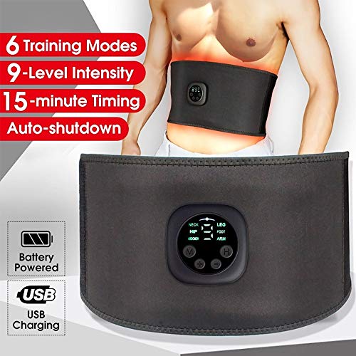 Bestine Estimulador Muscular EMS Trainer USB Recargable Estimulador Muscular Abdominal Abdomen Cintura Ejercitador Tonificante Cinturón para Hombres Mujeres (No Necesita Almohadillas Repuesto o Gel)