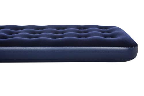 BESTWAY 67000 - Colchón Hinchable Individual Horizon Interior/Exterior 185x76x22 cm Superficie Flocada Suave Azul con Válvula de Inflado Rápido y Parche de Reparación