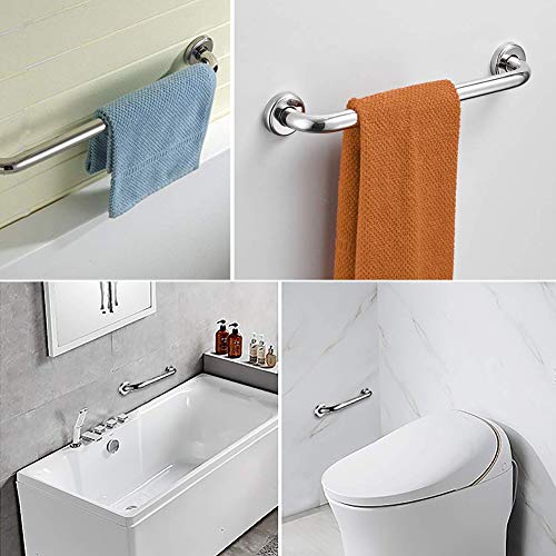 BESTZY Asa Seguridad para Baño Manija la Ducha Acero Inoxidable Barra larga Durable Metal para la Bañera Manija la Ducha Agarre Baño Discapacitados Niños y Personas Mayores (30cm)