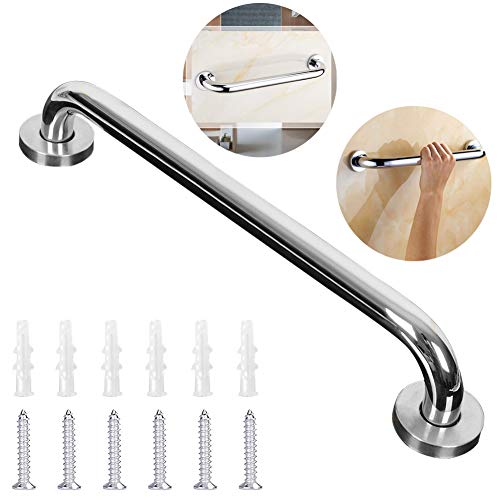 BESTZY Asa Seguridad para Baño Manija la Ducha Acero Inoxidable Barra larga Durable Metal para la Bañera Manija la Ducha Agarre Baño Discapacitados Niños y Personas Mayores (30cm)