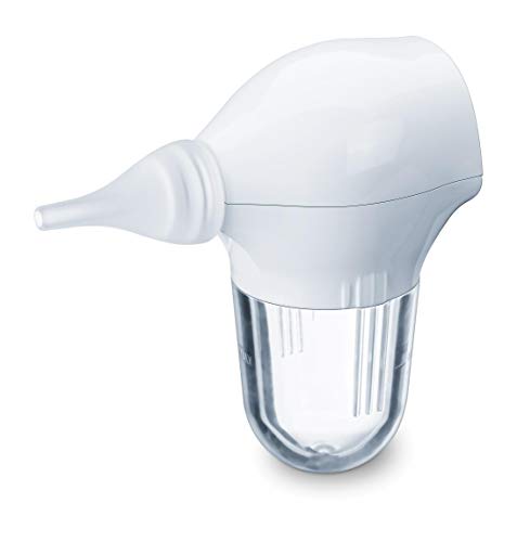 Beurer NA20 601.38 - Aspirador nasal, silencioso, elimina la secreción nasal líquida y rígida, para bebés y niños pequeños durante el tiempo de resfriado, color blanco