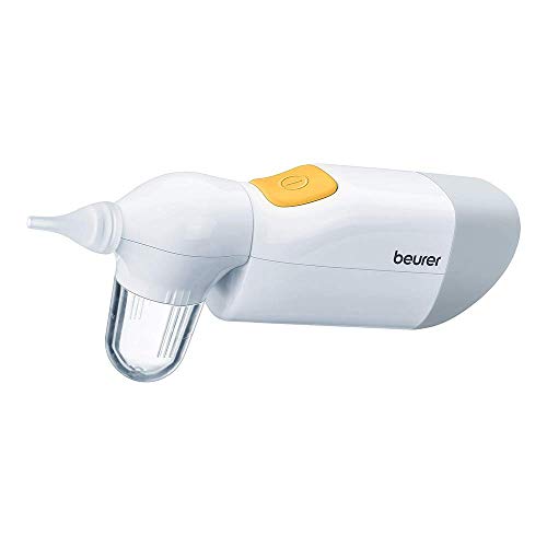 Beurer NA20 601.38 - Aspirador nasal, silencioso, elimina la secreción nasal líquida y rígida, para bebés y niños pequeños durante el tiempo de resfriado, color blanco