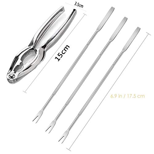 Biluer Herramientas de Mariscos, 20PCS Tenedores de Mariscos Utensilios para Marisco y 2PCS Cascanueces Pinzas de Nuez Abrelatas de Nuez para Langosta/Cangrejo/Nuez/Mariscos